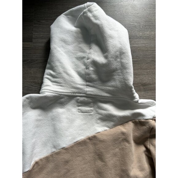 Ampersand Ave Colorblock Hoodie Campground BROWN TAN WHITE Knit Sweatshirt XL - Picture 7 of 7
